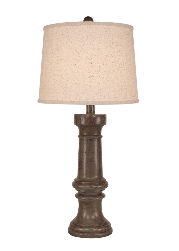 Tarnished Pale Grey Chunky Casual Table Lamp - Coast Lamp Shop