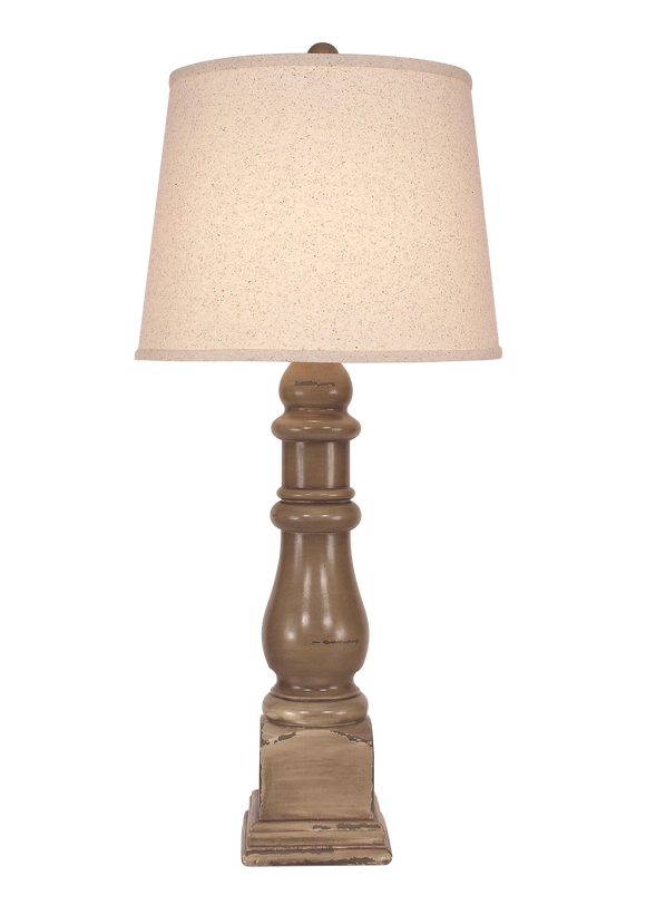 Heavy Distressed Grey Country Squire Table Lamp - Coast Lamp Shop