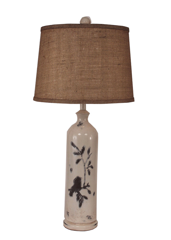 Distressed Nude Tall Birds on a Branch Table Lamp - Coast Lamp Shop
