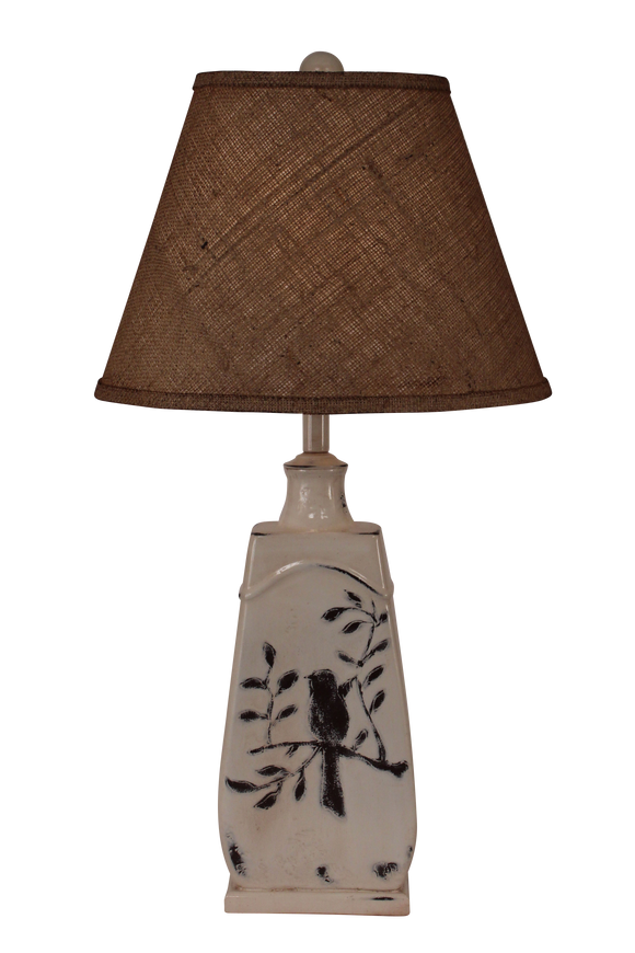 Distressed Nude Tapered Birds on a Branch Table Lamp - Coast Lamp Shop