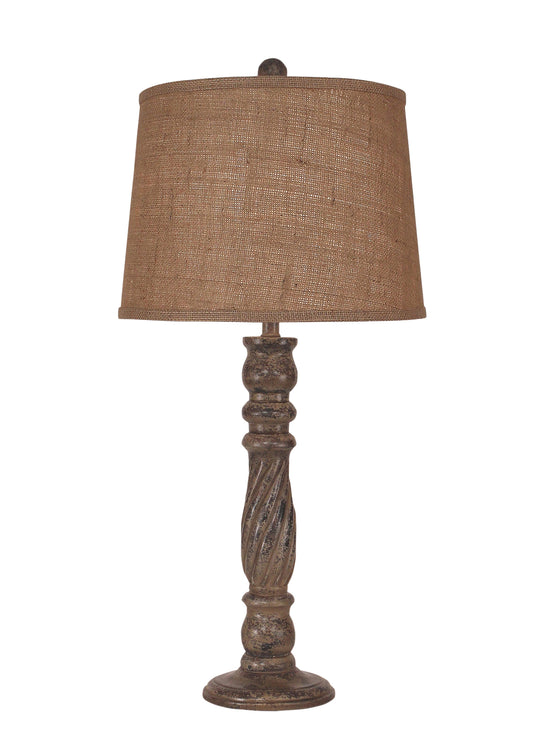 Tarnished Cottage Swirl Candlestick Table Lamp - Coast Lamp Shop