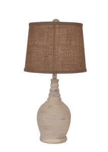 Cottage Round Accent Lamp w/ Ribbed Neck - Coast Lamp Shop