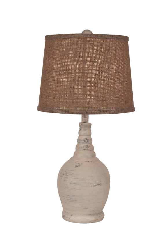 Cottage Round Accent Lamp w/ Ribbed Neck - Coast Lamp Shop