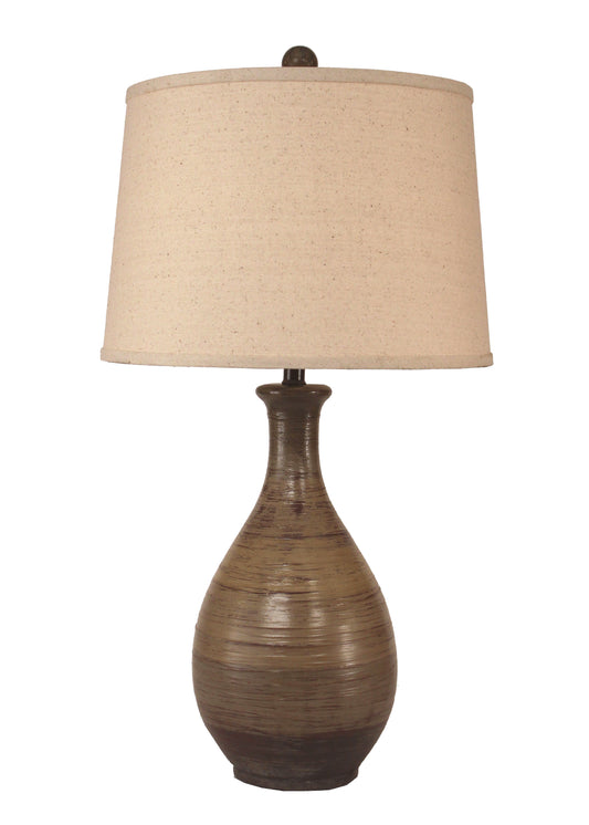 Earthstone Ridged Tear Drop Table Lamp - Coast Lamp Shop