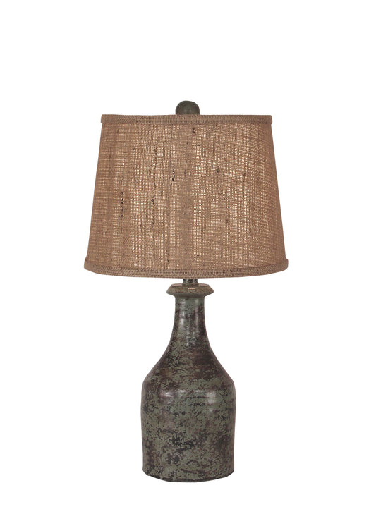 Tarnished Atlantic Grey Small Clay Jug Table Lamp - Coast Lamp Shop