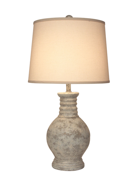 Stone Round Pot w/Ribbed Neck - Coast Lamp Shop