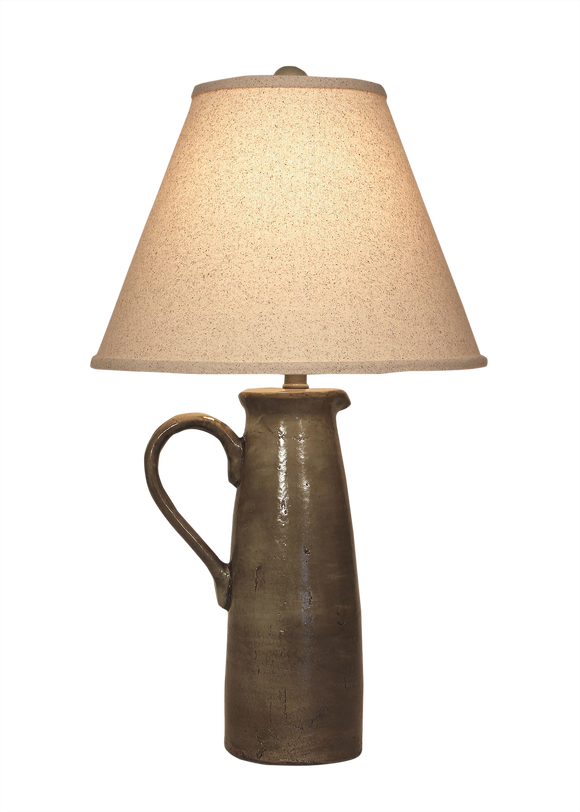 Pale Grey Large Handle Pitcher Table Lamp - Coast Lamp Shop