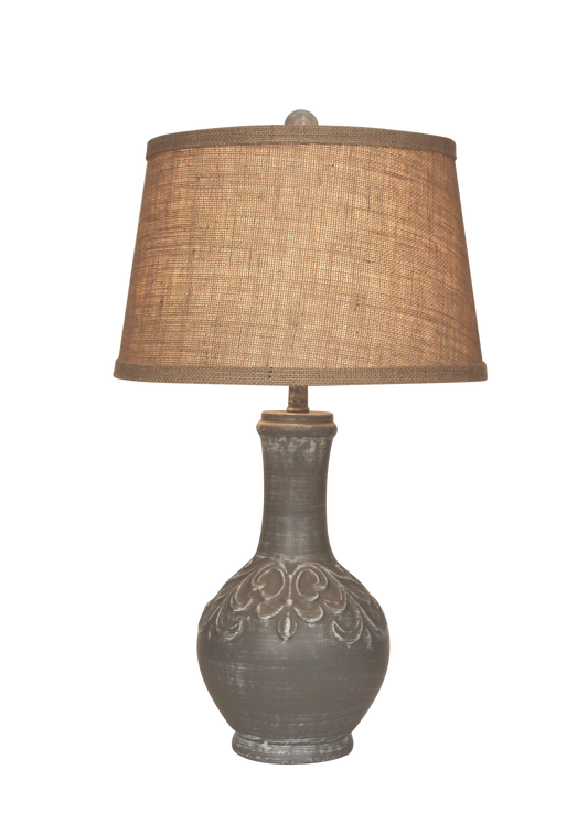 Weathered Grey Flor De Lis Table Lamp - Coast Lamp Shop