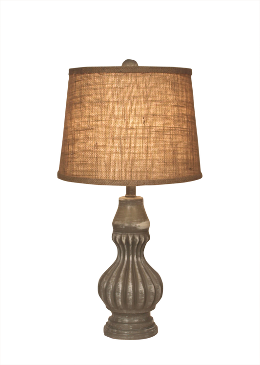 Weathered Grey Ribbed Genie Accent Pot - Coast Lamp Shop
