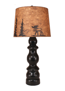 Distressed Black "B" Pot- Moose and Tree Shade - Coast Lamp Shop
