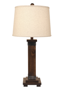 Dark Stain/Steel Mission Style Table Lamp - Coast Lamp Shop