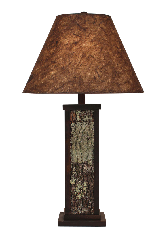Aspen Poplar Bark with Wood Accent Table Lamp-Woodchip Shade - Coast Lamp Shop