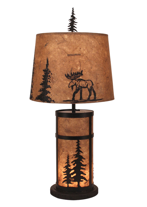 Kodiak Feather Tree Mission Style Accent lamp with Night Light - Coast Lamp Shop