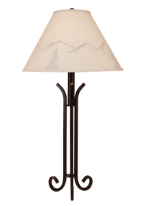 Rust Iron Table Lamp with 3 Legs - Coast Lamp Shop