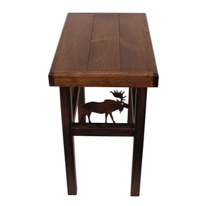 Rectangluar End Table with Moose/Feather Tree Accent - Coast Lamp Shop