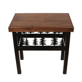 Rectangular End Table with Elk/Feather Tree Accent - Coast Lamp Shop