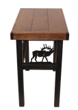 Rectangular End Table with Elk/Feather Tree Accent - Coast Lamp Shop