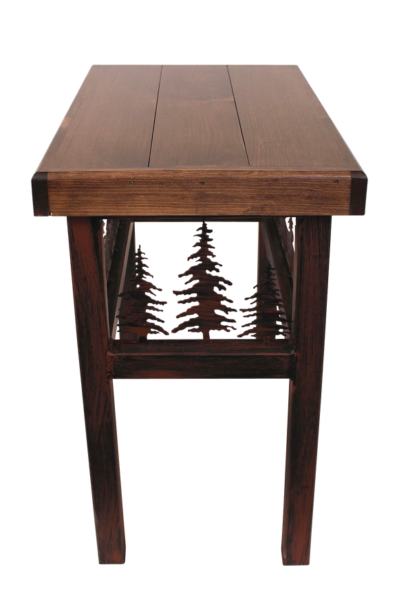 Rectangle End Table with Feather Tree  Accent - Coast Lamp Shop