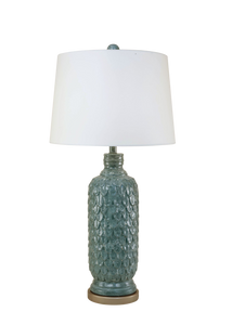 Two Tone Riverway Tall Feather Table Lamp with Platinum Base