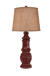 Distressed Red Octagon Table Lamp - Coast Lamp Shop