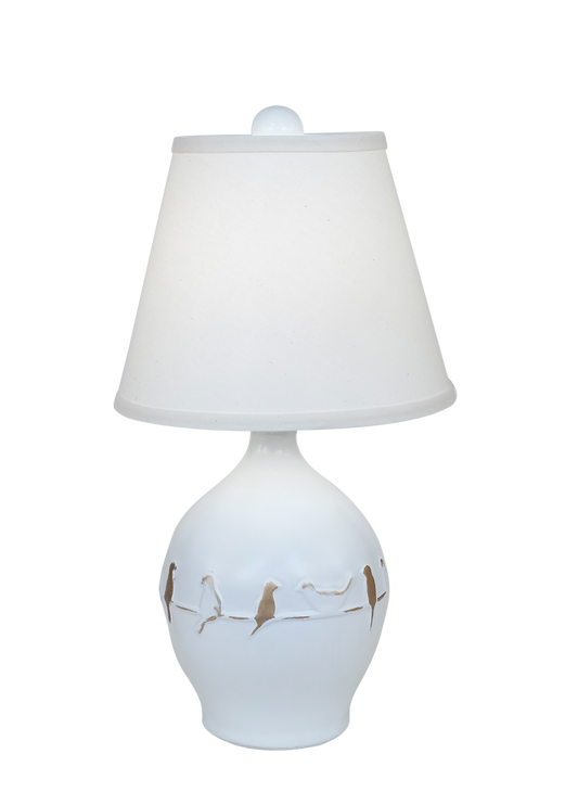 Nude/Gold Birds on a Branch Accent Lamp