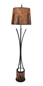 Flat Bar Floor Lamp with Elk Scene Night Light - Coast Lamp Shop