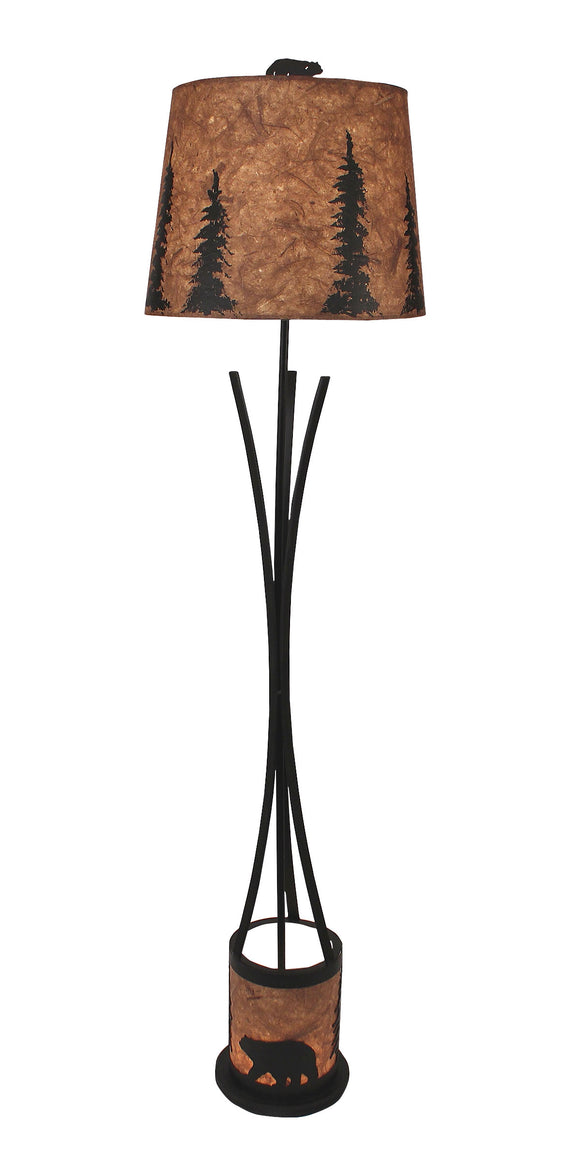 Flat Bar Floor Lamp with Bear Scene Night Light - Coast Lamp Shop