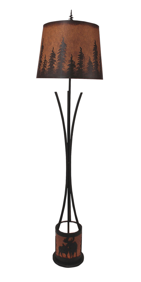 Flat Bar Floor Lamp with Moose Scene Night Light - Coast Lamp Shop