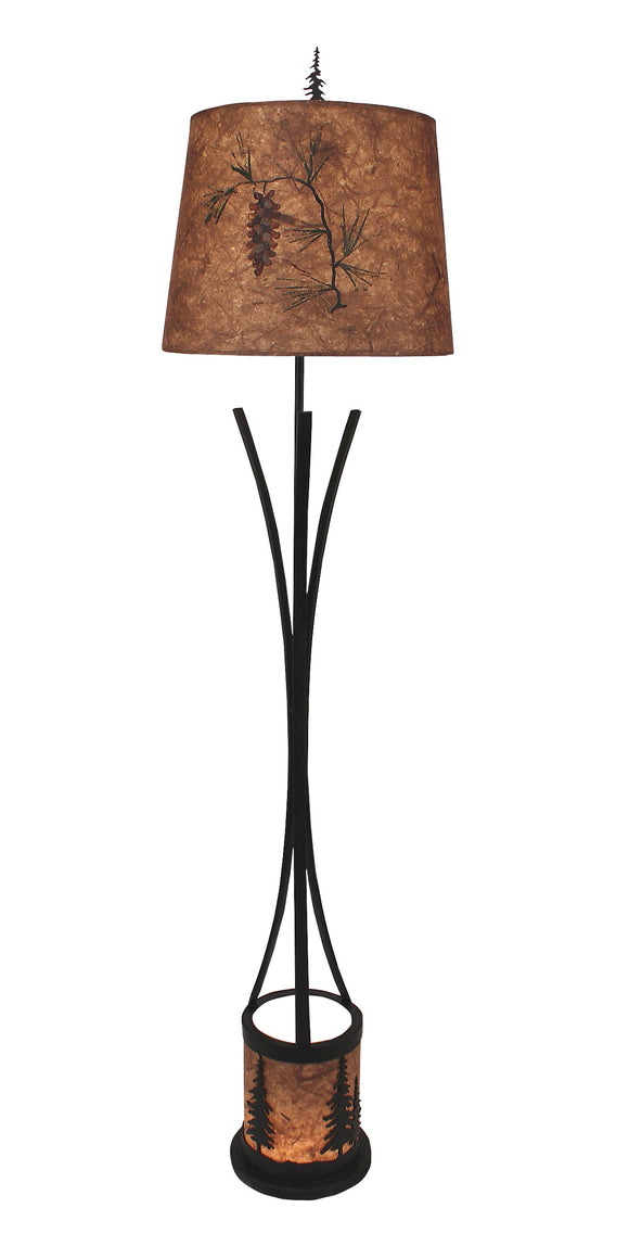 Flat Bar Floor Lamp with Feather Tree Scene Night Light - Coast Lamp Shop