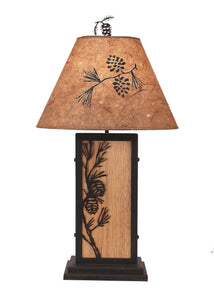 Pine Branch Iron/Wood Table Lamp - Coast Lamp Shop