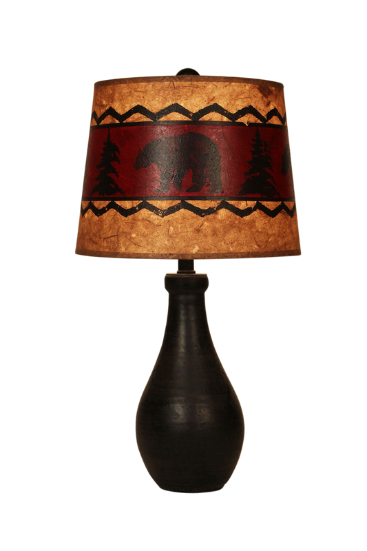 Kodiak Eggplant Pot with Bear Band Shade - Coast Lamp Shop
