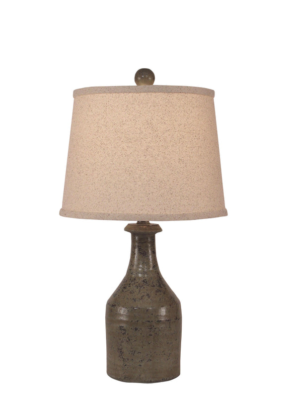 Tarnished Pale Grey Small Clay Jug Accent Lamp - Coast Lamp Shop