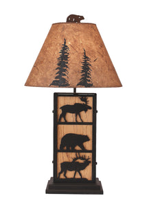 Wildlife Iron/Wood Table Lamp - Coast Lamp Shop