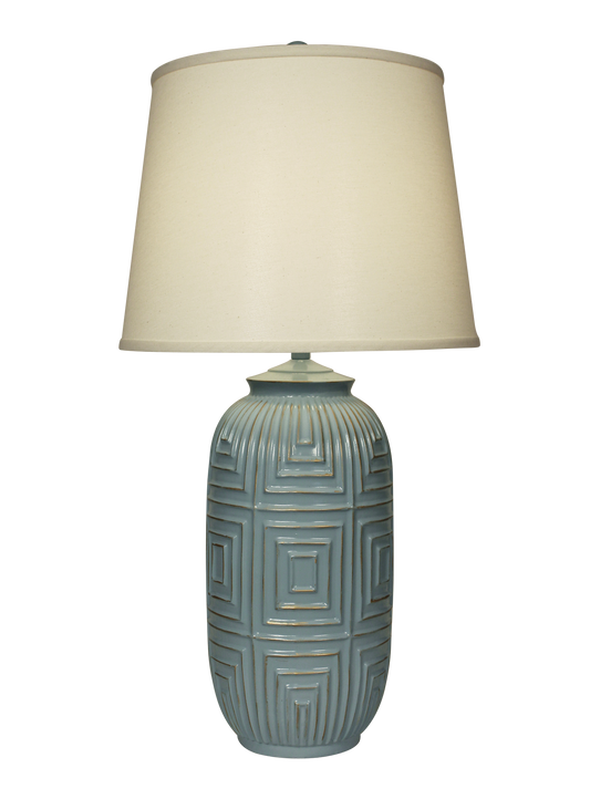 Atlantic Grey w/ Gold Accent Geometric Table Lamp