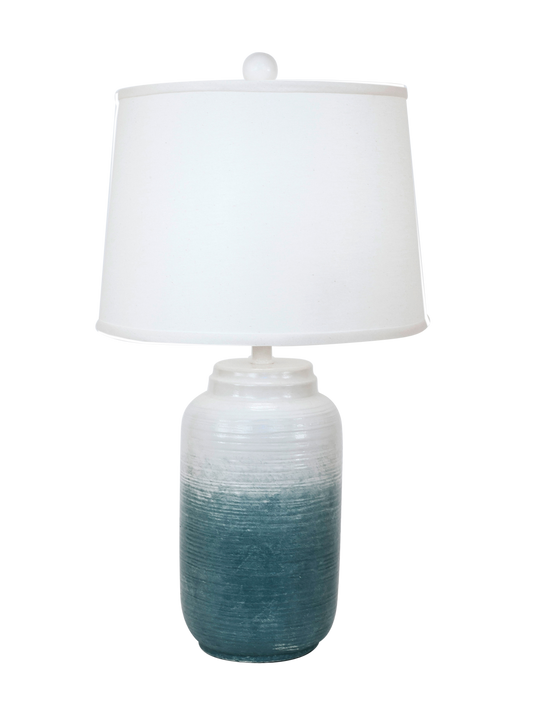 Riverway Fade Small Ribbed Ginger Jar Table Lamp