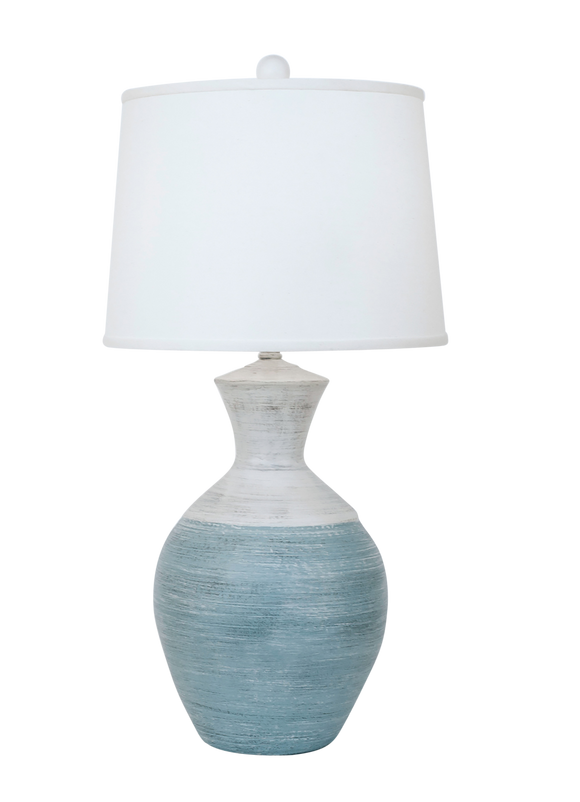 Cottage/Seamist Lined Vase Table Lamp
